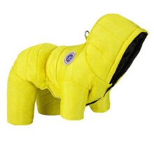 (yellow, XL) Winter-Einteiler für kleine Hunde, warm, wind- und wasserdicht, Größen S bis XXXL, Material: Polyester-Baumwolle