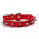 (red, XL) Bite-Resistant Dog Collar Leather Adjustable Small Solid Colour for Canine Use 1