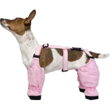 (Pink, S) Secure Fit Dog Boots with Adjustable Straps, Waterproof Non-slip for Paw Protection in Snow