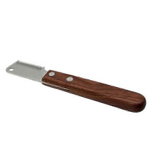 (Left Hand) Stripping Knife for Dogs, 25 Teeth for Undercoat Removal and Show Dog Grooming, Stainless Steel Blade