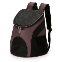 (Brown, L) Zaino trasportino per cani e gatti, doppia borsa a tracolla, design ventilato, portatile e pieghevole.