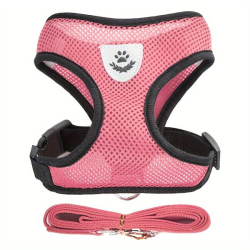 (M) Cat Harness with Breathable Mesh, Plaid Pattern, Lightweight for Walking and Running
