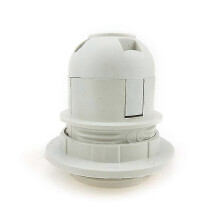 (white) E27 M10 Screw ES Light Bulb Lamp Holder, Pendant Socket with Lampshade Collar, Metal Heat Resistant Plastic, CE Certified, 250V 4A