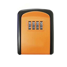(Orange) Schlüsseltresor, 4-stelliges Kombinationsschloss, Aluminiumlegierung, Wandmontage, für Innen und Außen