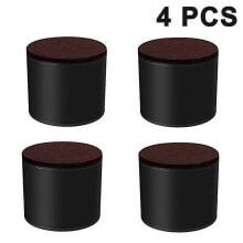 (Black, Cylinder) 4 Pcs Furniture Floor Protection Pads, Wear-Resistant Carbon Steel Anti-Slip Feet for Washing Machine, Table, Sofa