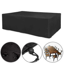 (127*127*67) Outdoor Patio Garden Furniture Waterproof Covers, Rectangle Black Rain Snow Protector, 64 Optional Sizes for Patio Furniture