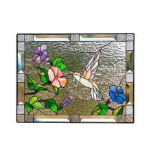 (Purple) Kolibri-Fensterdekoration aus Buntglas, 19,8 cm große, handgefertigte Acryl-Vogelmotive für Fenster, Wand und Garten