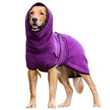 (Purple, 3XL) Pet Dog Drying Bathrobe Coat, Polyester Puppy Warmer Apparel, Multiple Sizes and Colours Available