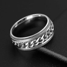 (Silver, 6) Draaibare flesopener ring van titanium staal, voor buiten kamperen barbecue feesten en bar gebruik