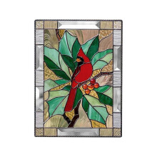 (White) Kolibri-Fensterdekoration aus Buntglas, 19,8 cm große, handgefertigte Acryl-Vogelmotive für Fenster, Wand und Garten