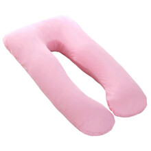 (Pink, 80x140cm) Katoenen U-vormige zwangerschapskussenhoes, wasbare, ademende kussenhoes voor zijslapers, 70*130cm 80*140cm