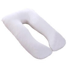 (White, 80x140cm) Katoenen U-vormige zwangerschapskussenhoes, wasbare, ademende kussenhoes voor zijslapers, 70*130cm 80*140cm