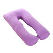 (Purple, 70x130cm) Capa de Almofada em U para Gravidas em Algodão, Zíper, Lavável, 70x130cm 80x140cm
