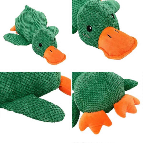 Brinquedo interativo em forma de pato para cães com som real de grasnar, peluche macio e resistente 1
