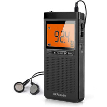 Radio de poche numérique AM/FM à transistors, réception optimale, écran LCD clair, réveil, écouteurs inclus.