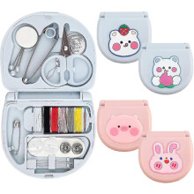 Kit de couture de voyage familial mini (lot de 4), portable, avec accessoires et fournitures de réparation pour le bricolage.