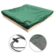 (green, 150x150cm) Pokrywa piaskownicy ze ściągaczem, kwadratowa, pyłoszczelna, wodoodporna, do piaskownicy i basenu