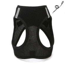 (9-Black, L) Arnés de chaleco para perros, diseño antirotura con elementos reflectantes, material mezcla de poliéster ajustable para caminatas