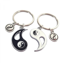 Yin Yang -avaimenperä, palapeliin sopiva riipus, ruostumattomasta teräksestä valmistettu koristeellinen parilahja, palapeliin sopi