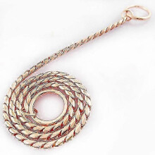 (Rosegold, 14IN(35CM)) Collare a catena P per cani, acciaio inox 316L placcato oro 18K, per cani piccoli medi grandi