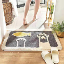 (Cat) Indoor Door Mat, 60x40cm Anti Slip Entrance Rug, Chenille Water Absorbent Mat for Front Door Kitchen Bathroom