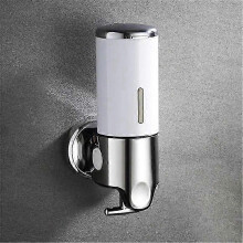 (White single) Dispenser sapone per doccia a muro, materiale ABS, finestra visibile, capacità 500-1500ml, per bagno
