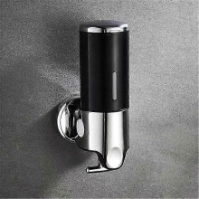 (Black single) Wall Mounted Shower Soap Dispenser 500-1500ml, ABS Material, Visible Liquid Window, for Bathroom Shower Gel Detergent