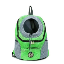 (M, Green) Zaino porta cani per cani di piccola e media taglia, traspirante in rete, utilizzo fronte e schiena per viaggi all'aperto