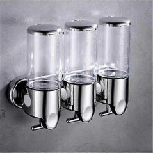 (Transparent three) Dispenser sapone per doccia a muro, materiale ABS, finestra visibile, capacità 500-1500ml, per bagno