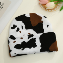 Gorro de punto elástico con estampado de vaca de las Tierras Altas para mujer y hombre, ideal para otoño e invierno.