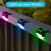 (Black, Colorful) Luz Solar para Escadas Exterior, Branco Quente 3lm, Impermeável, Jardim Caminhos
