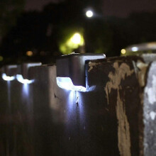 (Black, Cold Light) Luz Solar para Escadas Exterior, Branco Quente 3lm, Impermeável, Jardim Caminhos