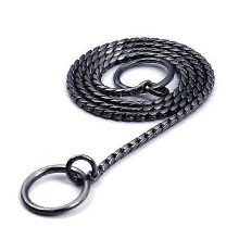 (Black, 28IN(70CM)) Collare a catena P per cani, acciaio inox 316L placcato oro 18K, per cani piccoli medi grandi