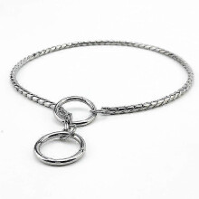 (Silver, 16IN(40CM)) Collare a catena P per cani, acciaio inox 316L placcato oro 18K, per cani piccoli medi grandi