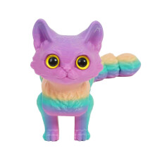 (rainbow) 3D Print Kitten Toy Articulated Tail Movable Plastic Figure for Desk Decors
