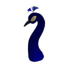 (blue) Simulated Peacock Head Model, 9.5x30cm Foam Floral Arrangement Decor Figurine for Wedding Car Events Banquets Florists Event Planners