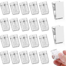 (White) 20 clips autoadhesivos de pared, clips de PVC para colgar tapices, pósteres, fotos, decoración del hogar, oficina y aula.