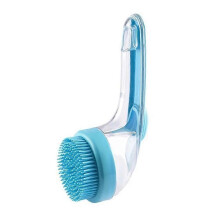 (Blue) Silicone Pet Bath Brush, Shampoo Dispenser Massage Brush for Dogs Cats, 8.5 8.5 19cm, Sapphire Blue/Clover Green/California Yellow
