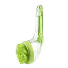 (Green) Silicone Pet Bath Brush, Shampoo Dispenser Massage Brush for Dogs Cats, 8.5 8.5 19cm, Sapphire Blue/Clover Green/California Yellow