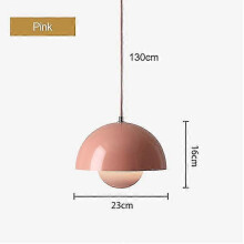 (Pink, Warm White 3000K) Pendant Light Metal Semicircular Flower Pot Design for Kitchen Island Hotel Parlour