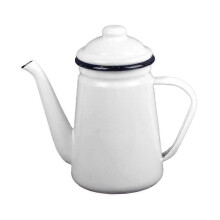 (White) Chaleira de Esmalte 1.1L para Café, Fogões a Gás, Elétricos e Indução