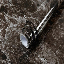 (Marble Light Black, 80cmx300cm) Selbstklebende Marmortapete, 80 cm breit, wasserfeste Vinyl-Kontaktfolie für Küche und Wohnbereich