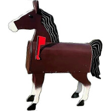(Horse) Cassetta postale in ferro design cavallo, 30x20 cm, per deposito a muro giardino esterno, decorazione casa fattoria