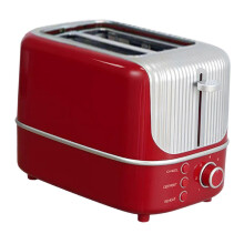 (Red) 2 Slice Toaster, Compact Home Breakfast Machine with 9 Browning Settings, 35mm Wide Slots, Removable Crumb Tray, EU Plug
