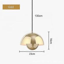 (Gold, Warm White 3000K1) Pendant Light Metal Semicircular Flower Pot Design for Kitchen Island Hotel Parlour