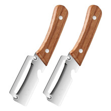 (2pcs) Vegetable Peeler, Stainless Steel Blade Solid Wood Handle with Bottle Opener, 19cm Kitchen Peeler for Potatoes Carrots Fruits Citrus Peeling