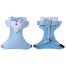 (Light blue, M) Hundegeschirr-Weste für kleine und große Hunde, verstellbar, atmungsaktiv, Polyester
