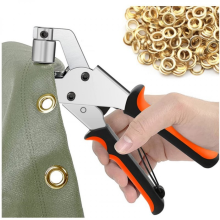 Professional Tarpaulin Eyelet Pliers Kit with 300 Eyelets (10mm) - Heavy Duty Grommet Tool