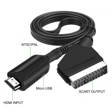 Cavo da Scart a HDMI - Adattatore da Scart a HDMI - Convertitore audio/video tutto in uno 1080p/720p