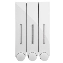 (White) Dispenser di sapone a parete per bagno, doccia e WC con finestra di visualizzazione